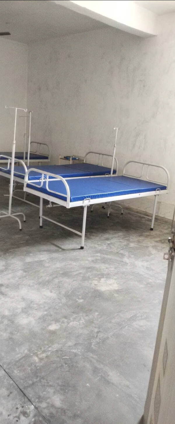 Simulated nursing ward with hospital beds